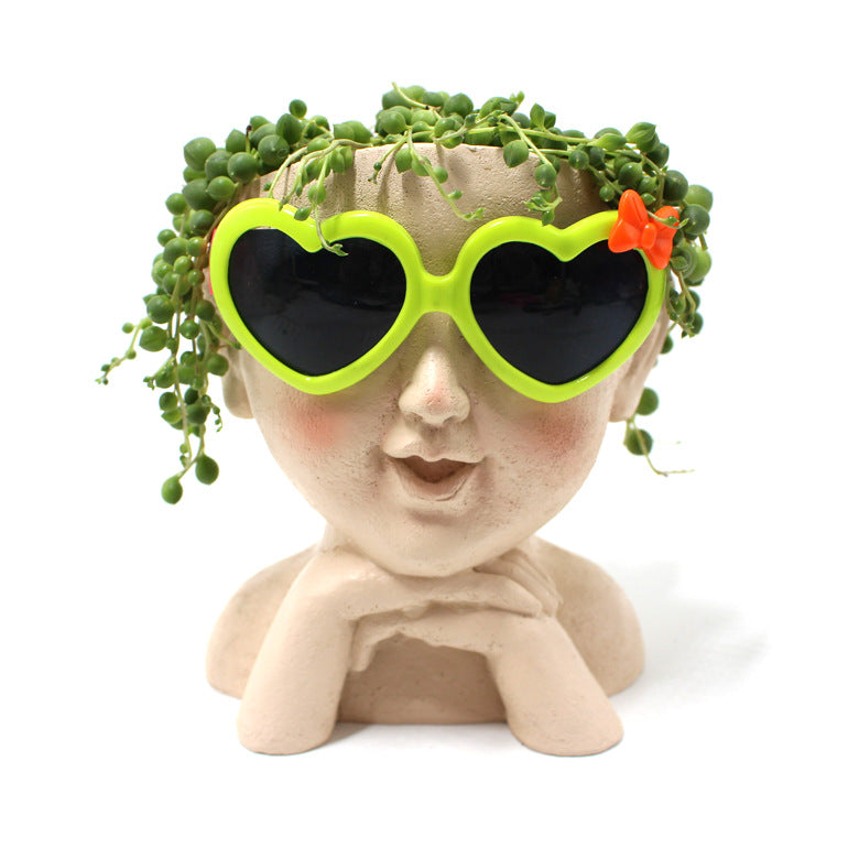 Face Flower Pot Head Flower Pot Sweat Succulent Flower Pot