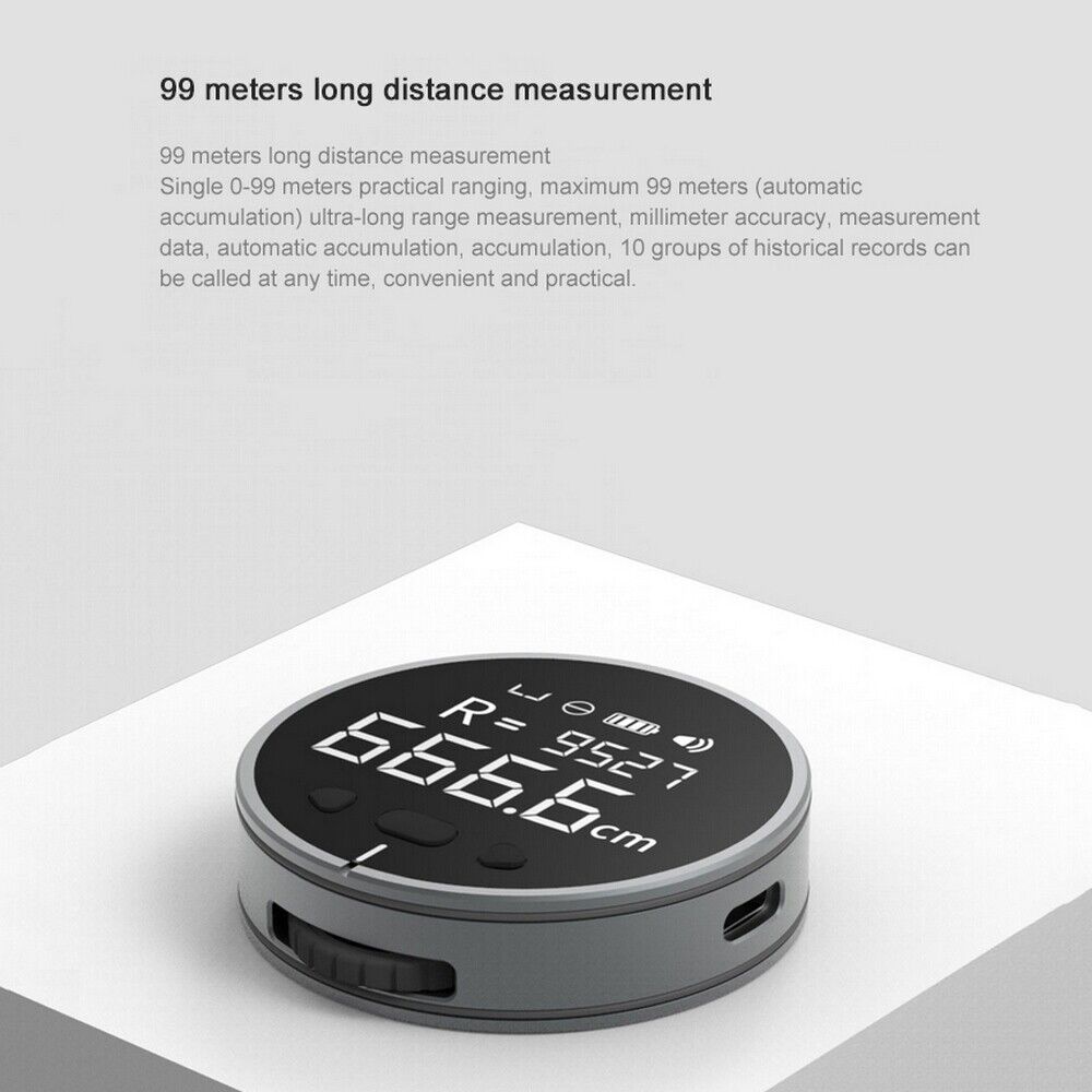 Rechargeable Digital Electronic Ruler Tape Portable Rangefinder Distance Meter