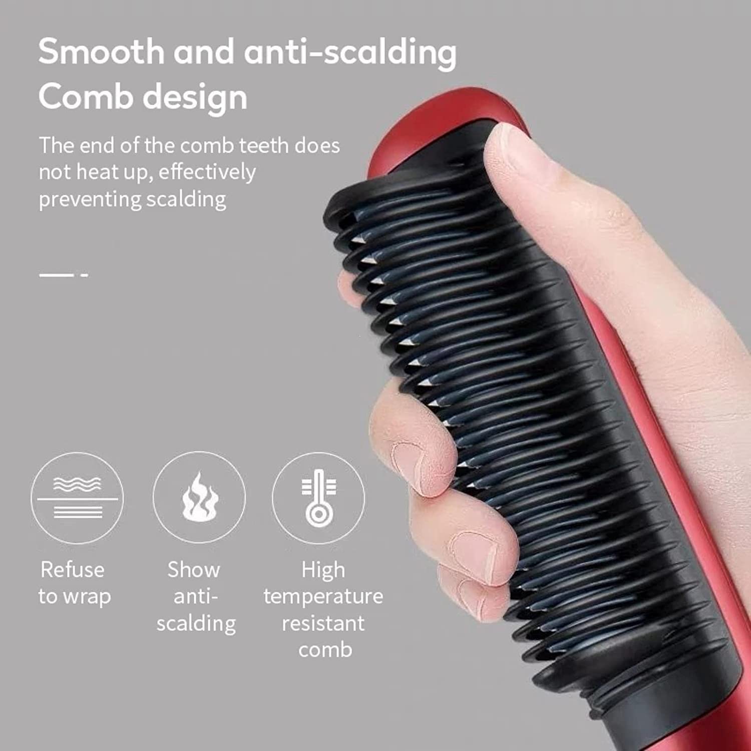 Hair Straightener Styling Brush with Negative Ions