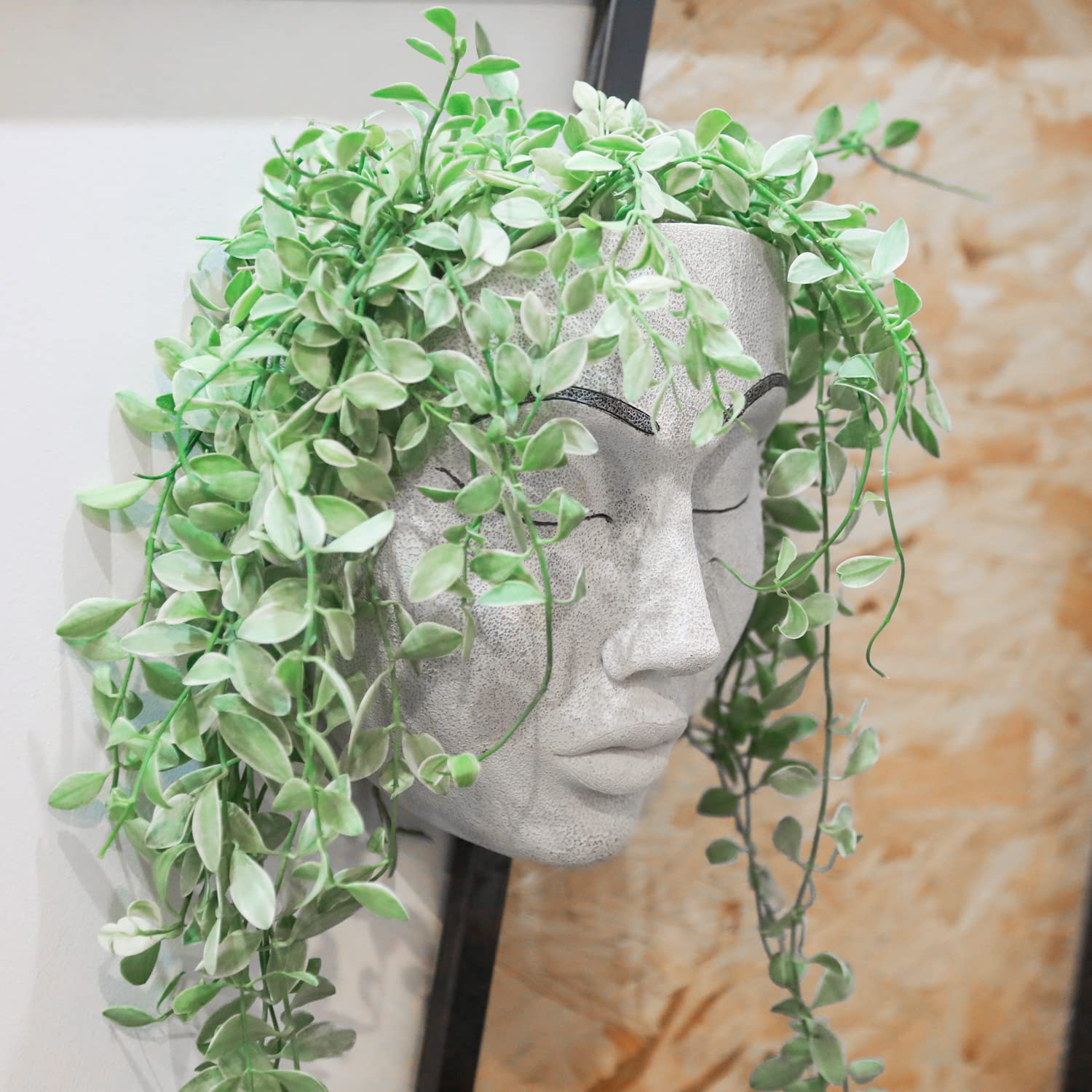 Face Planter Pot Head Planter for Wall Decor Resin Wall