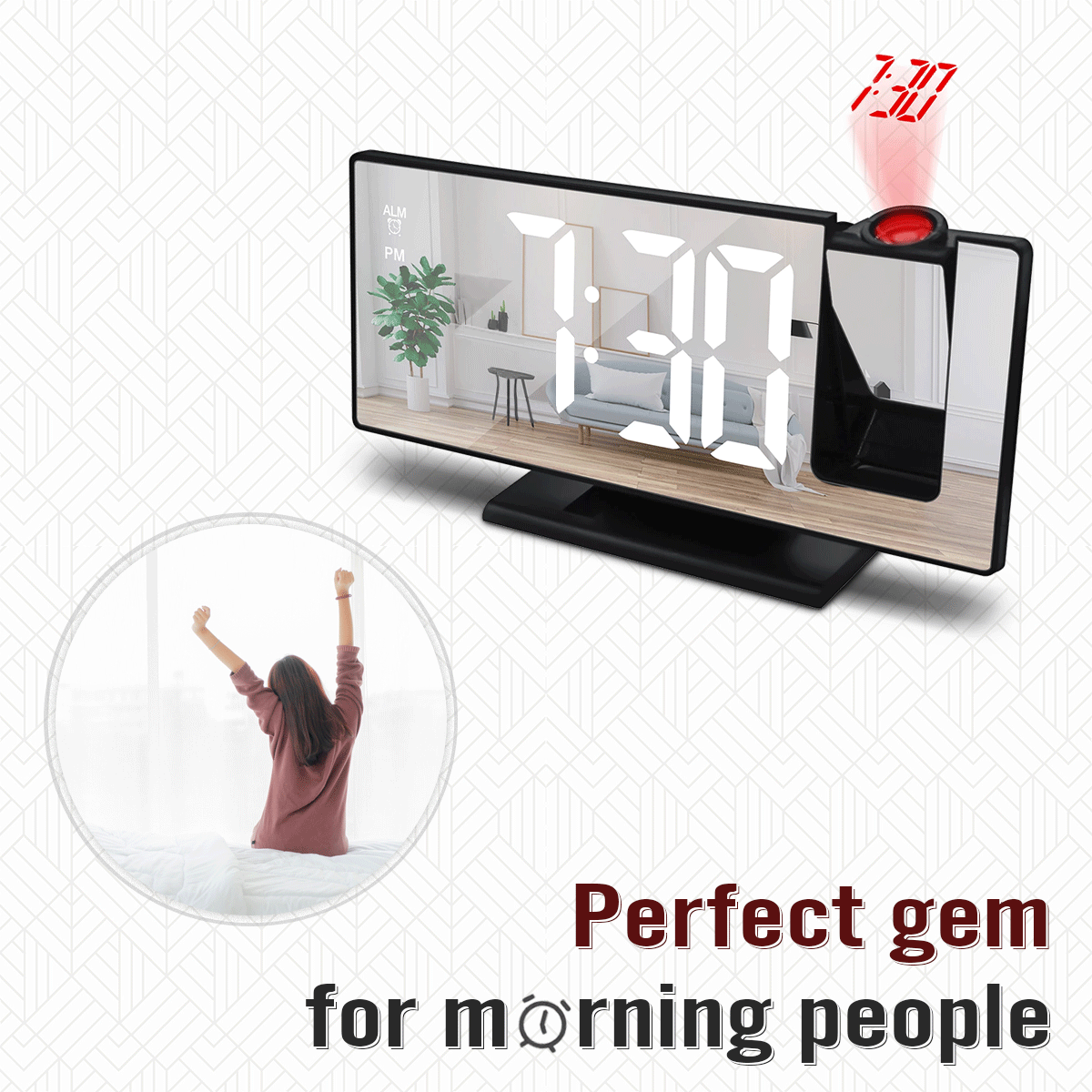 🔥HOT SALE🔥Mirror Projection Alarm Clock