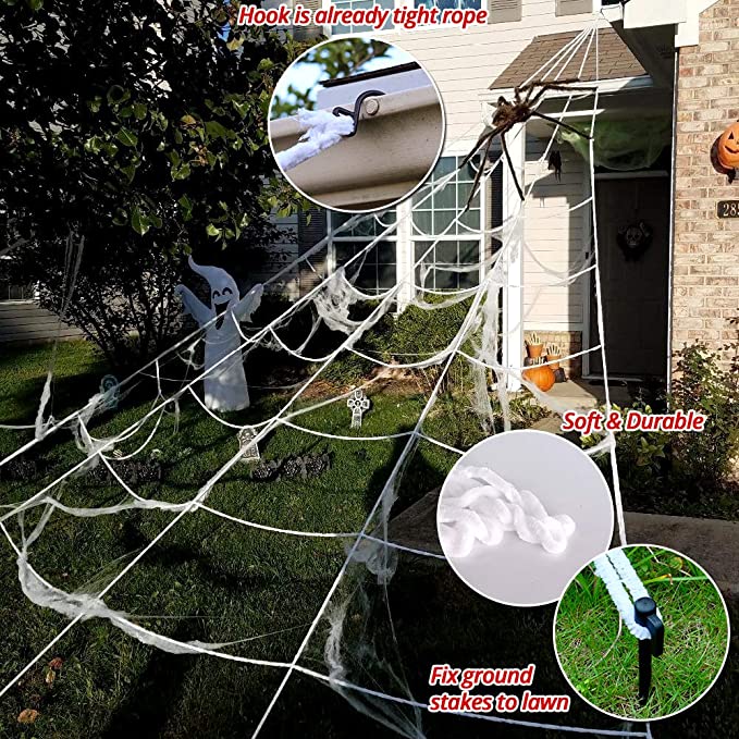 Halloween decoration cobweb and spider