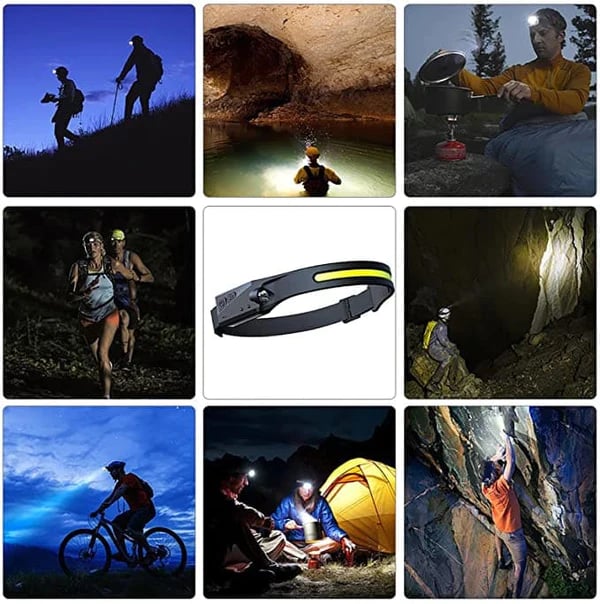 【🔥Hot Sale 】COB LED Headlamp Sensor Headlight USB Rechargeable Head Lamp -5 Lighting Modes