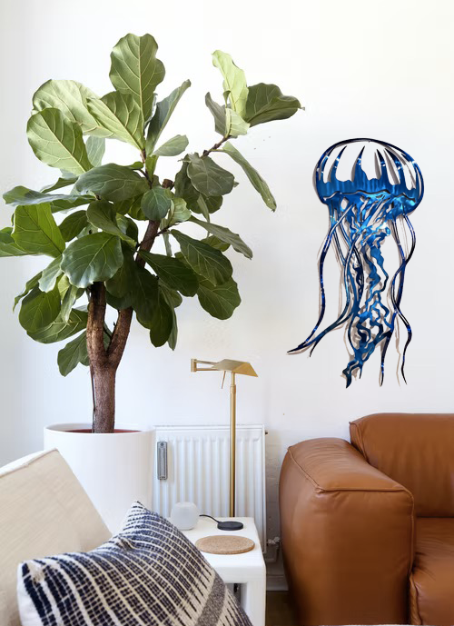 Metal Art Sailboat Sea Turtle Jellyfish Home Decor