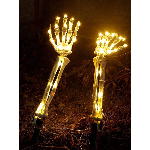 Halloween Decorations Lighted Skeleton Arm Stakes Lights