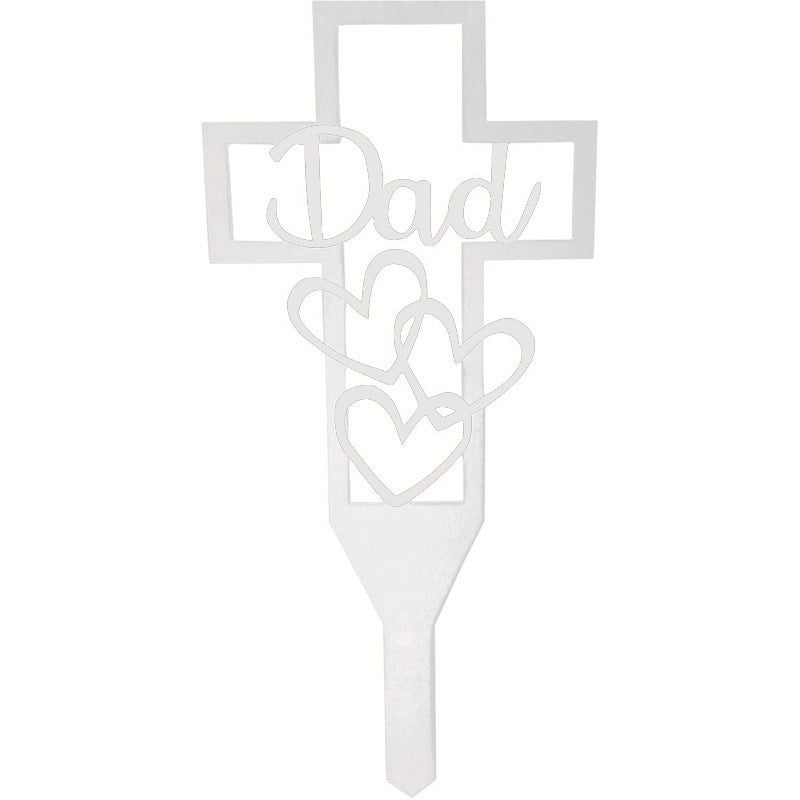 Metal Hollow Cross Stake Relatives Cemetery Ornament