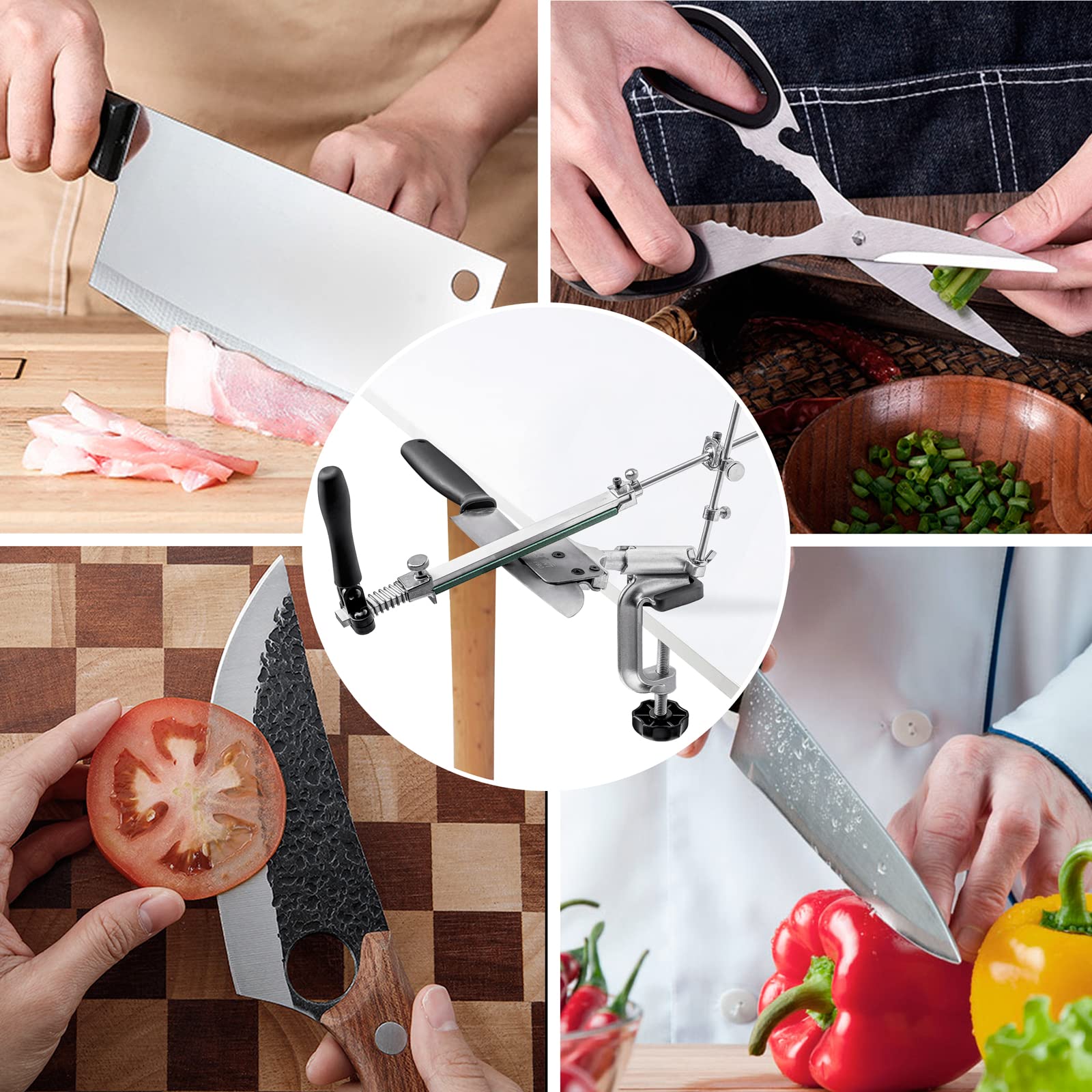 PRO KNIFE Sharpener With 7 Whetstones