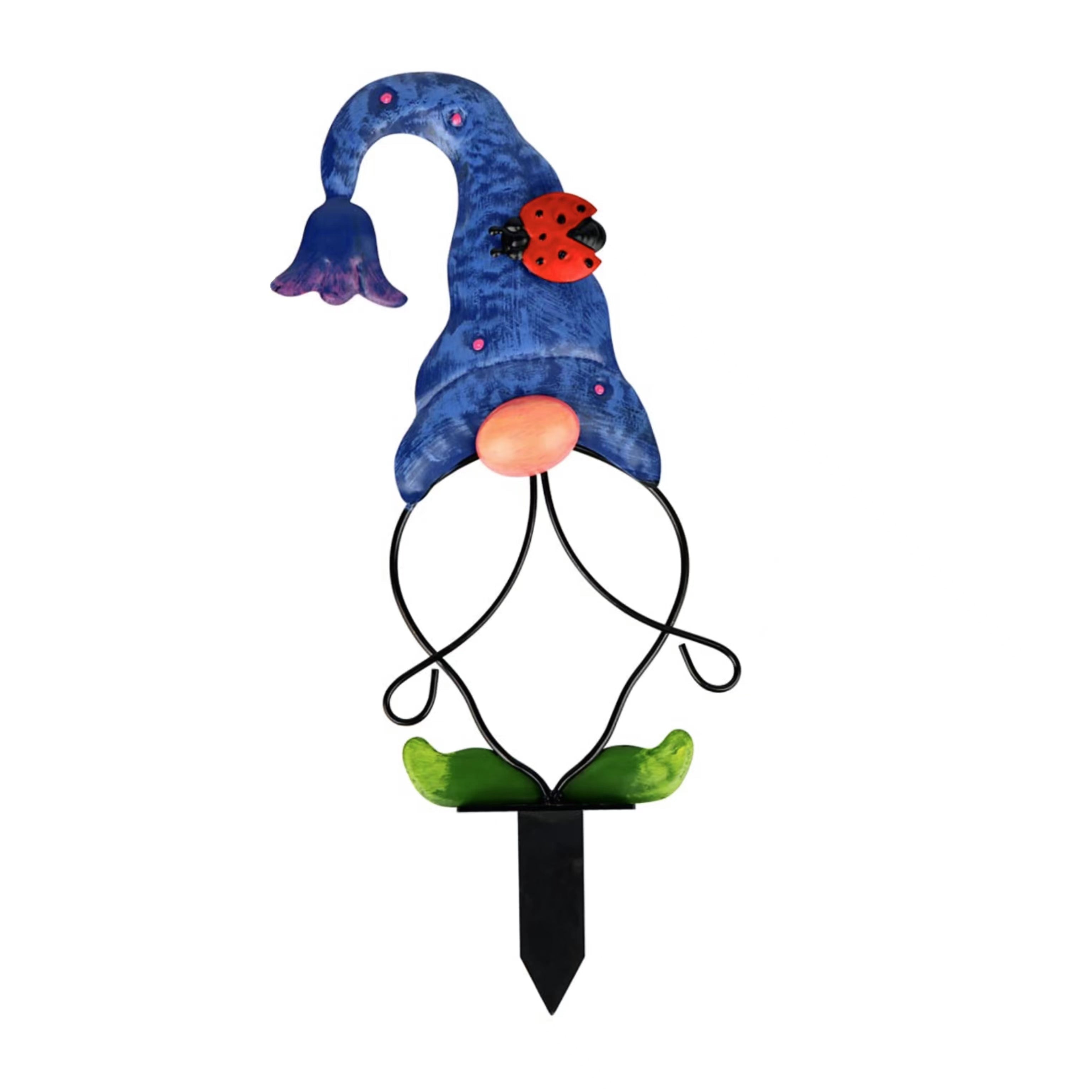 Garden Gnome Stake Metal Yard Decor