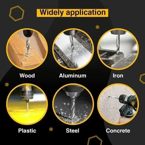 Thread Tap Drill Bits 6Pcs Set 