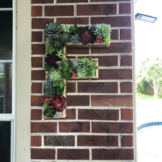 Wooden Letter Shaped Wall Hanging Planter-A To Z