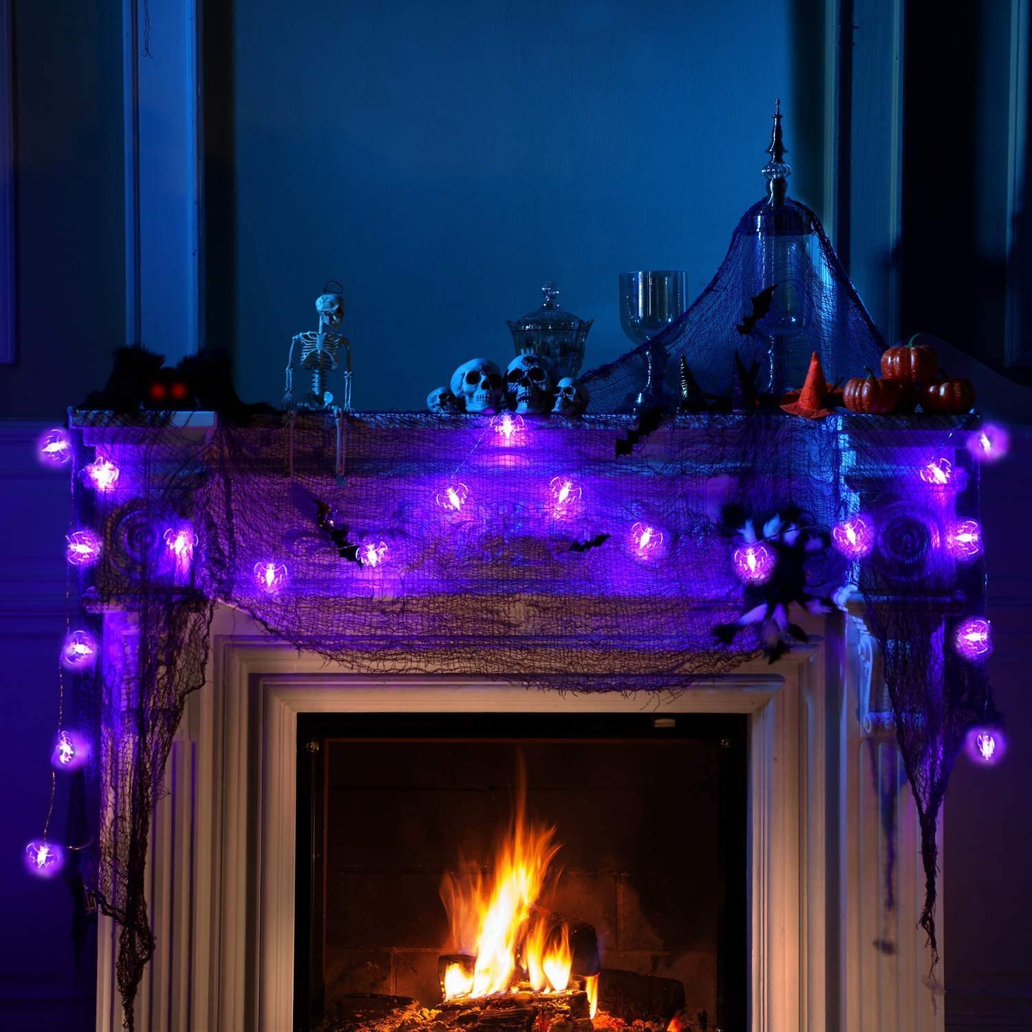 Halloween Purple Bat String Lights