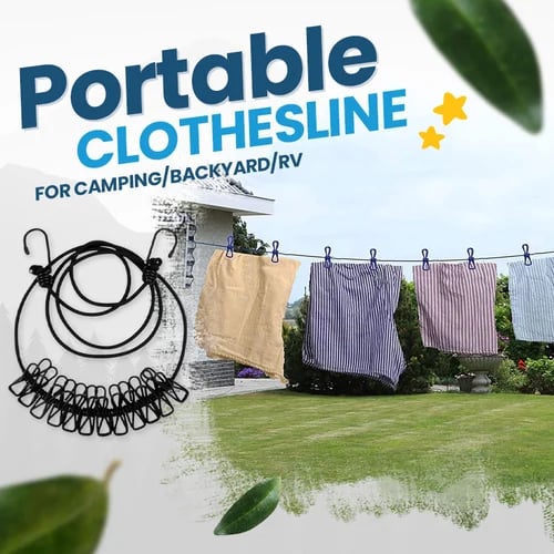 🔥Portable Clothesline for Camping/Backyard/RV