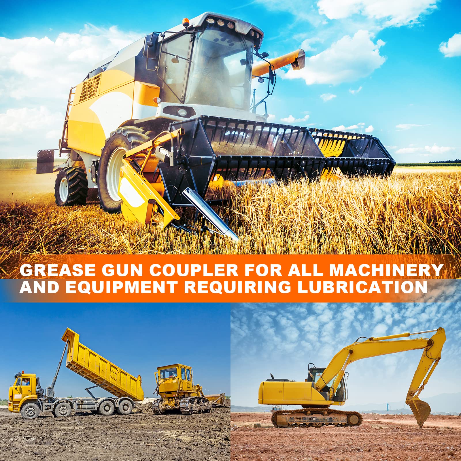 Strong Lock on Grease Couplers with Spring Flex Hose