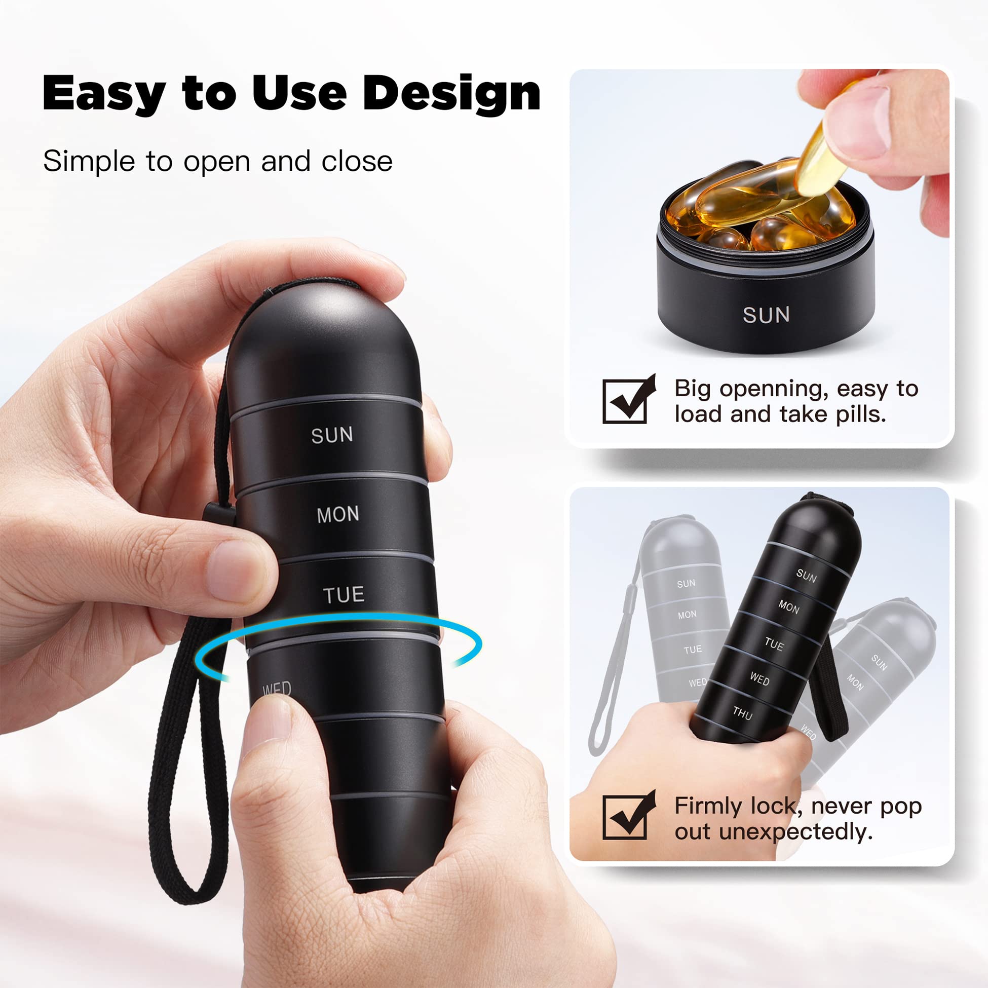 Metal Moisture Proof Weekly Pill Organizer