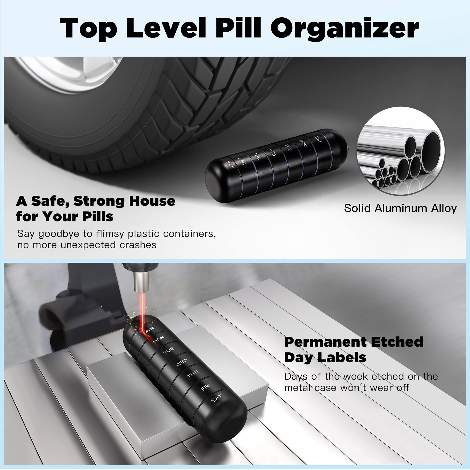 Metal Moisture Proof Weekly Pill Organizer