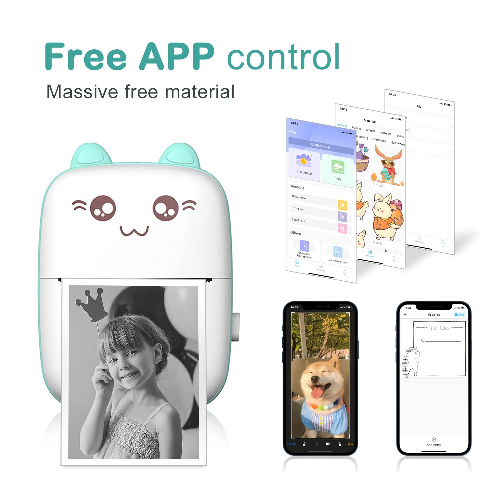 Portable Mini Kitten Thermal Printer