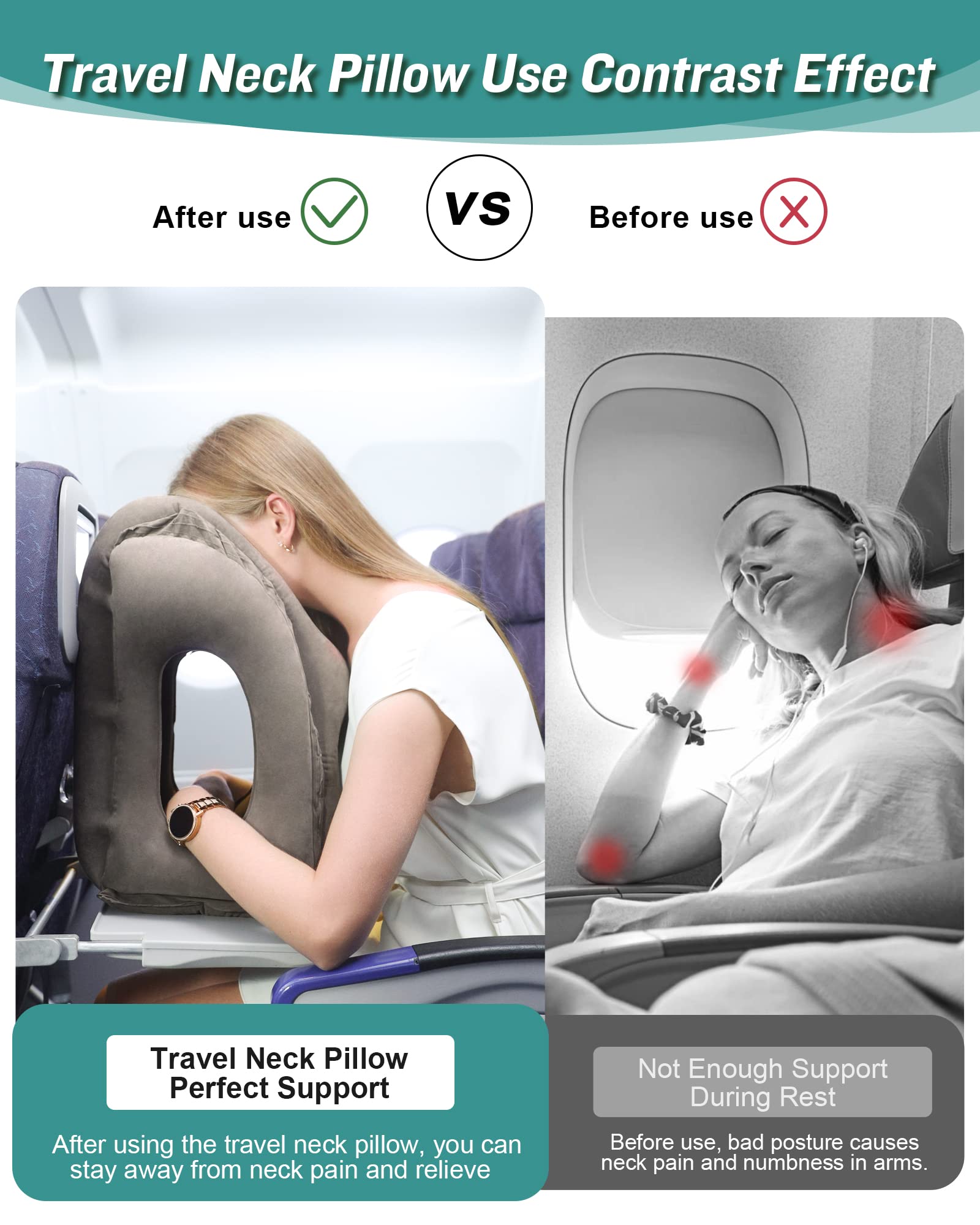  Inflatable Travel Pillow