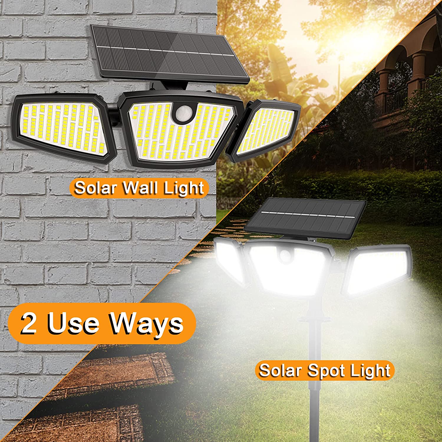 LED Motion Sensor Solar Garden Lights