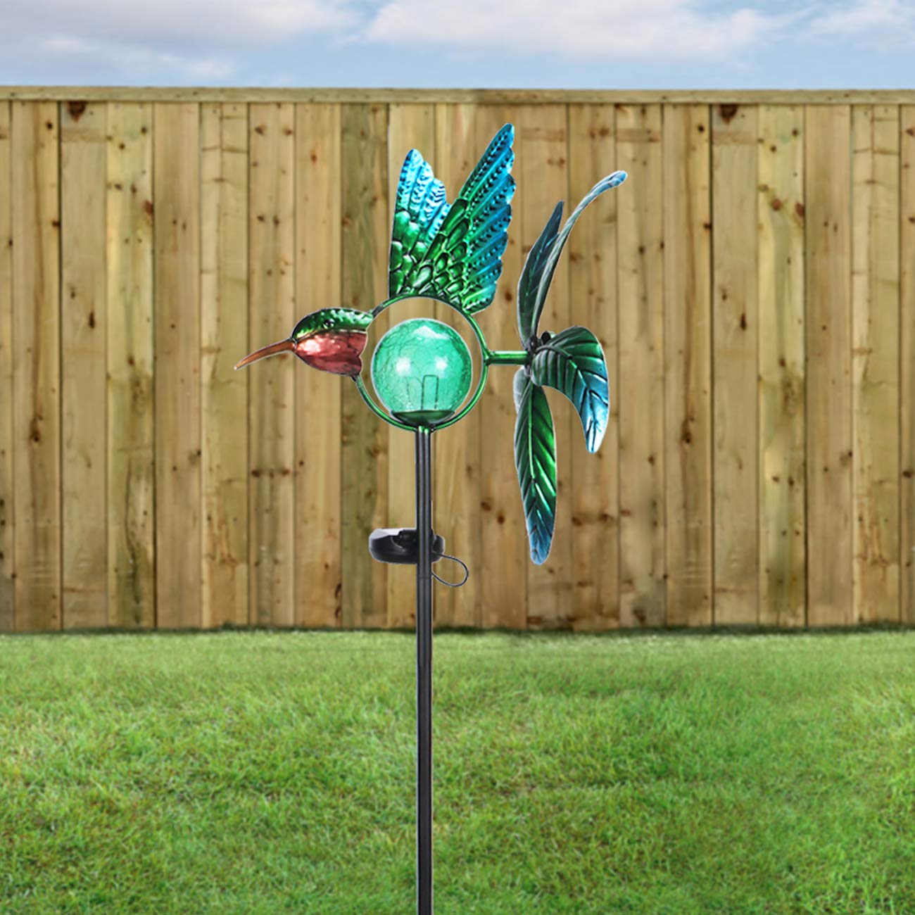 Solar Windmill Metal Garden Light