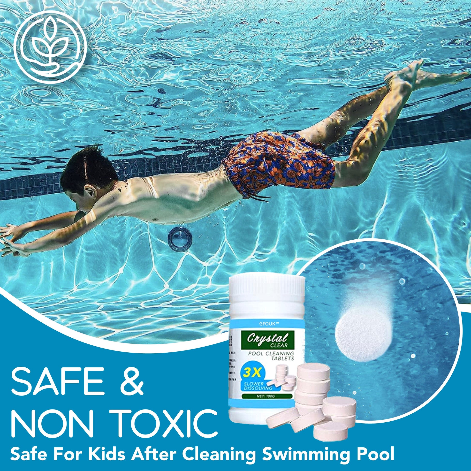 Keilini™ RefreshPool Quick Pool Cleaning Tablet (100 PCS)