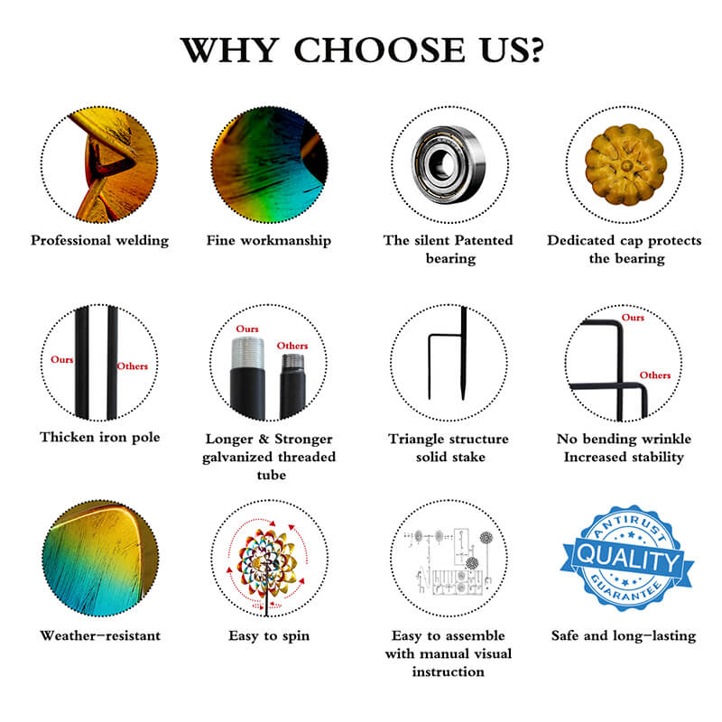 Zinnia Flower Hanging Wind Spinner