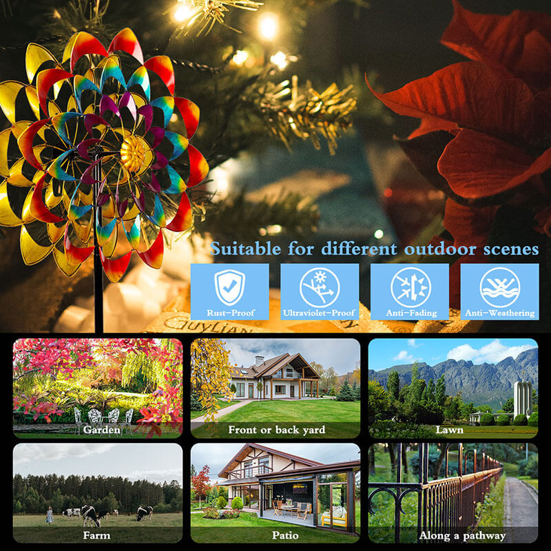 Zinnia Flower Hanging Wind Spinner