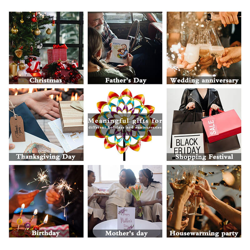 Zinnia Flower Hanging Wind Spinner