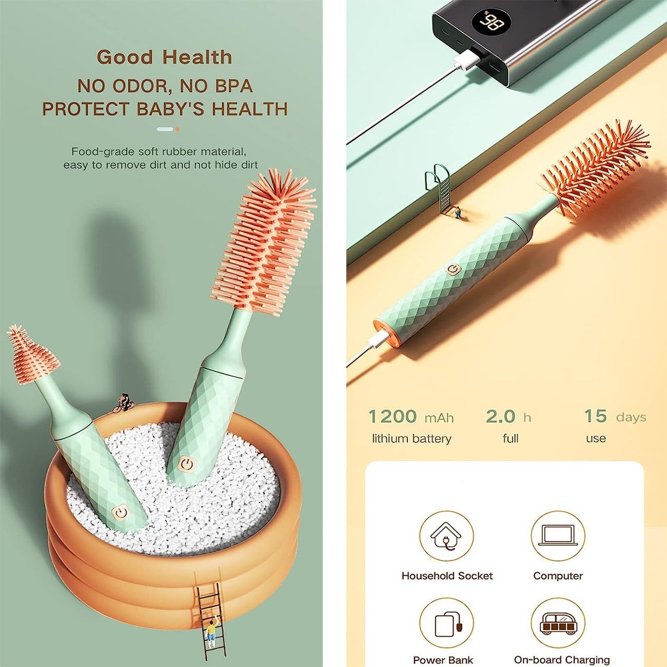 Electric Baby Bottle Cleaner Set