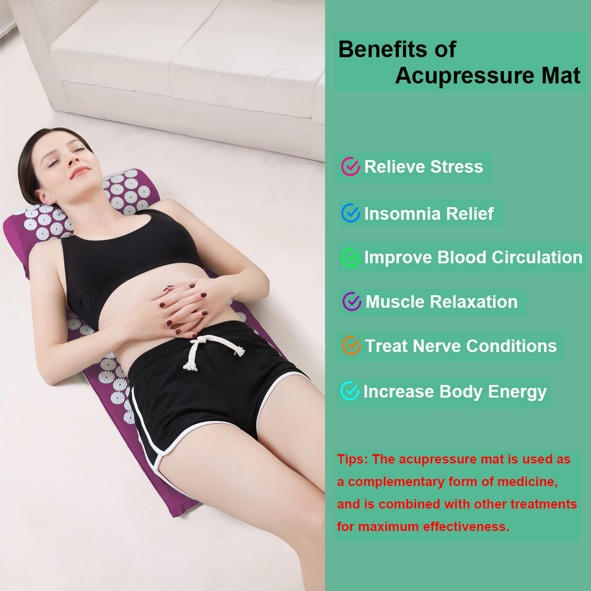 Acupressure Massage Mat Acupuncture Mat Relax Muscle