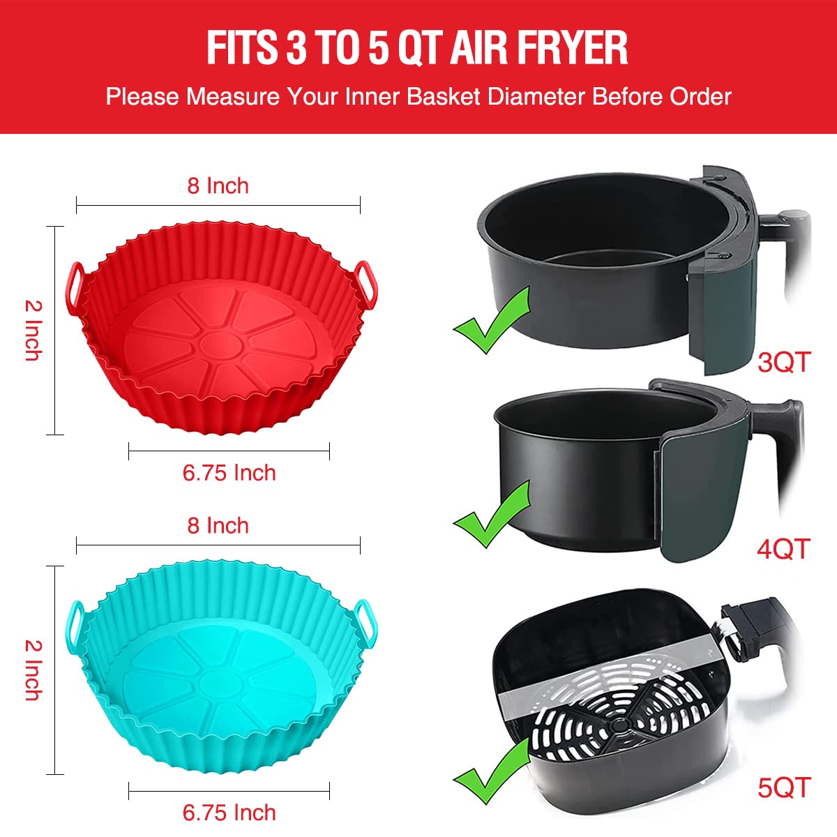 🔥Last Day Sale 49% OFF🔥Air Fryer Silicone Baking Tray