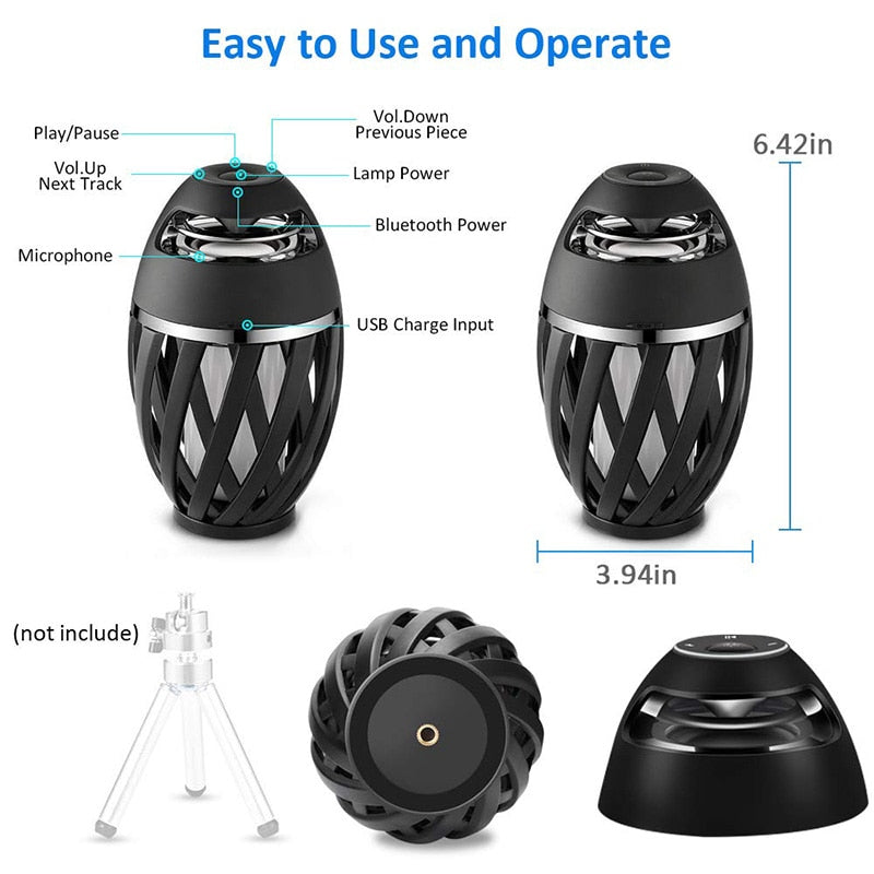 Outdoor Bluetooth Speakers Led Flame