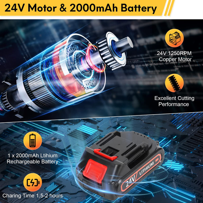 Cordless Grass Shear + Shrubber Handheld Trimmer