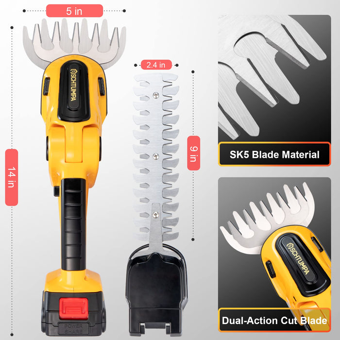 Cordless Grass Shear + Shrubber Handheld Trimmer