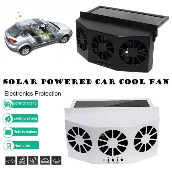 SOLAR POWERED CAR RADIATOR-VENTILATING FAN