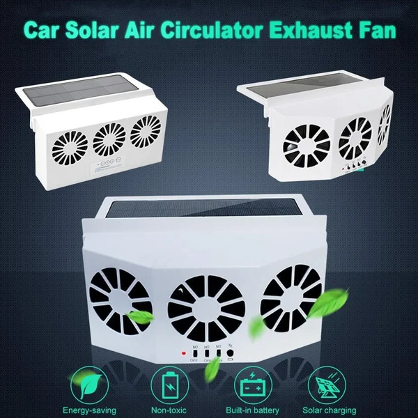 SOLAR POWERED CAR RADIATOR-VENTILATING FAN