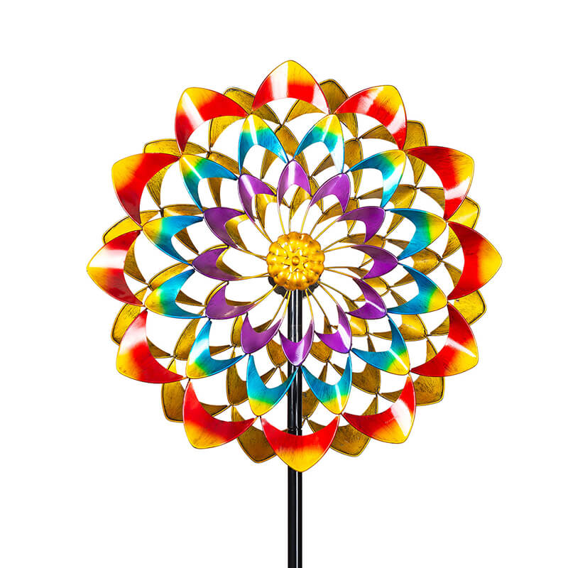 Zinnia Flower Hanging Wind Spinner