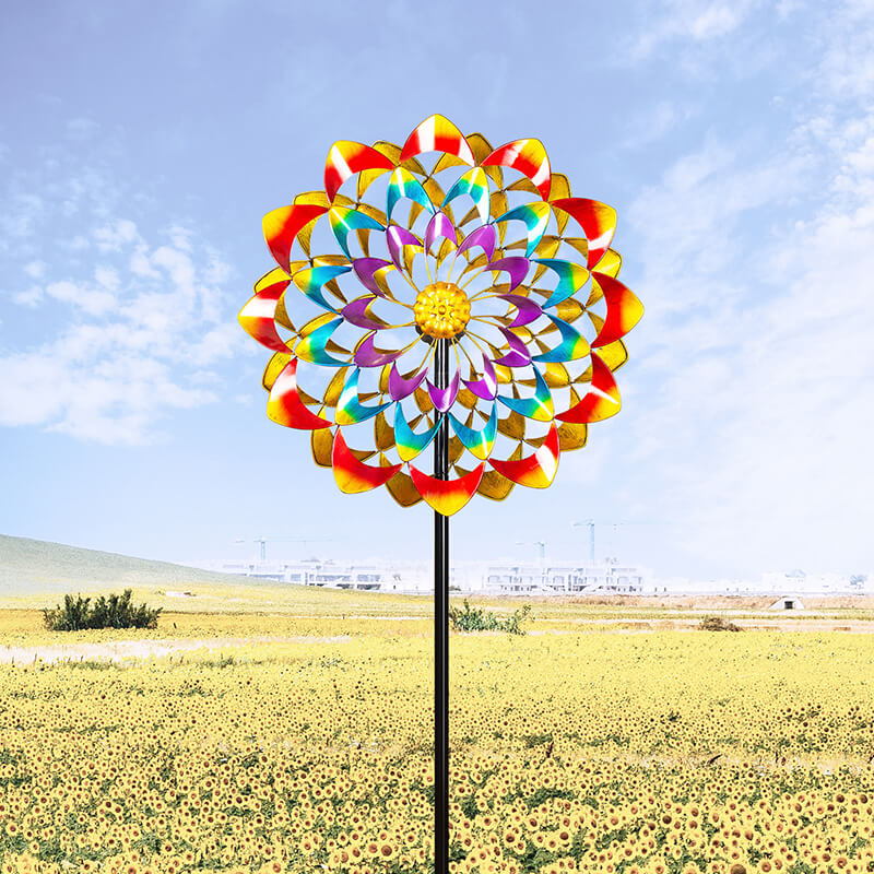 Zinnia Flower Hanging Wind Spinner