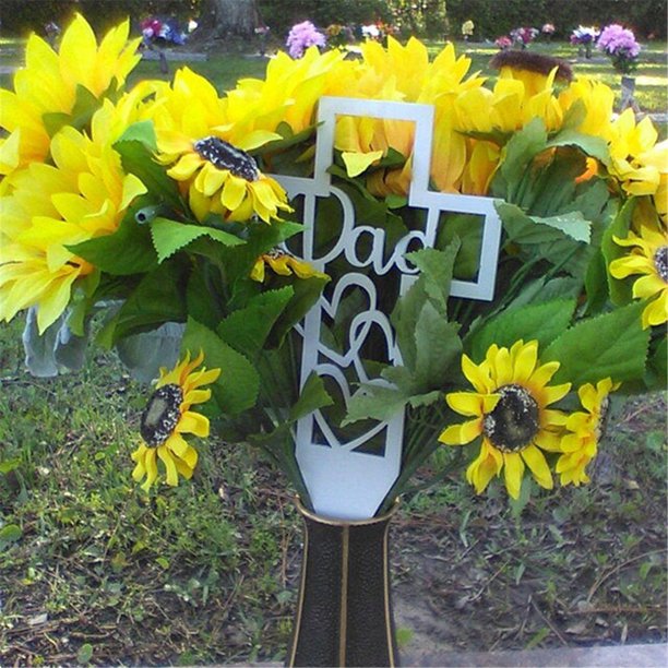 Metal Hollow Cross Stake Relatives Cemetery Ornament