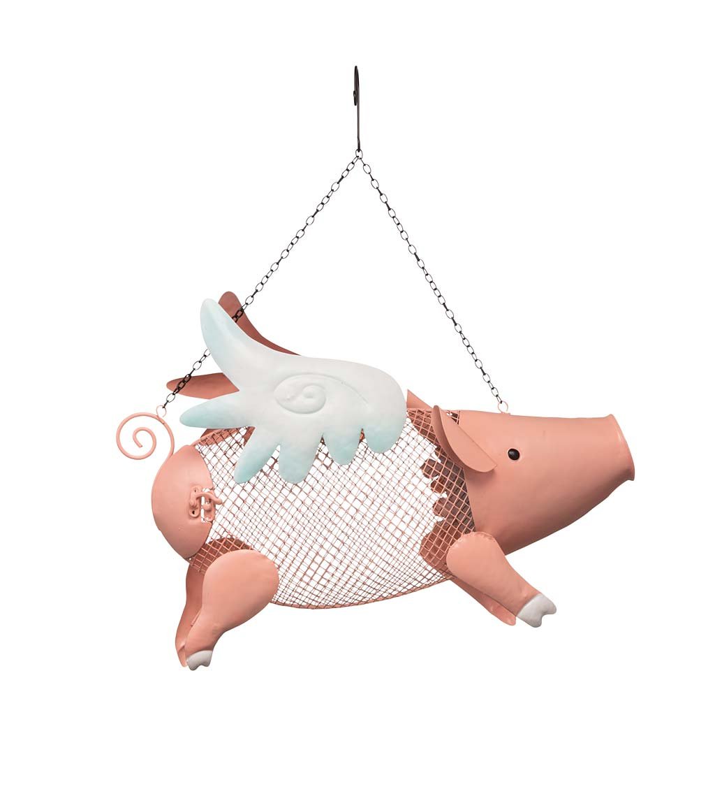 Flying Pig Mesh Bird Feeder