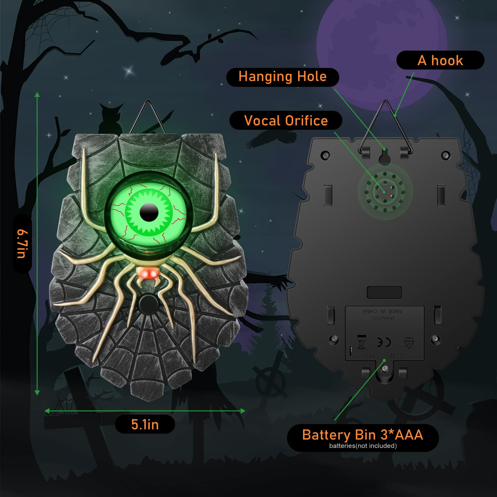 Halloween Decoration Spider Doorbell