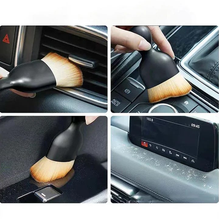 Car interior cleaning multi-tool brush