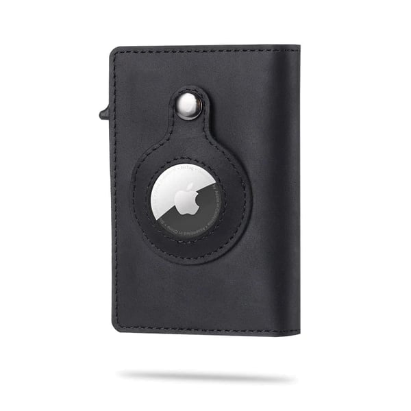 Leather location tracker airtag card case