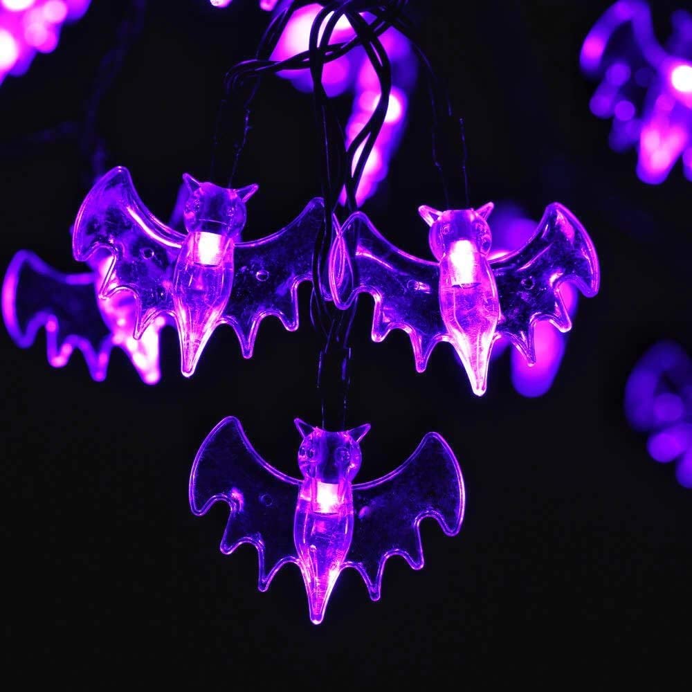 Halloween Purple Bat String Lights
