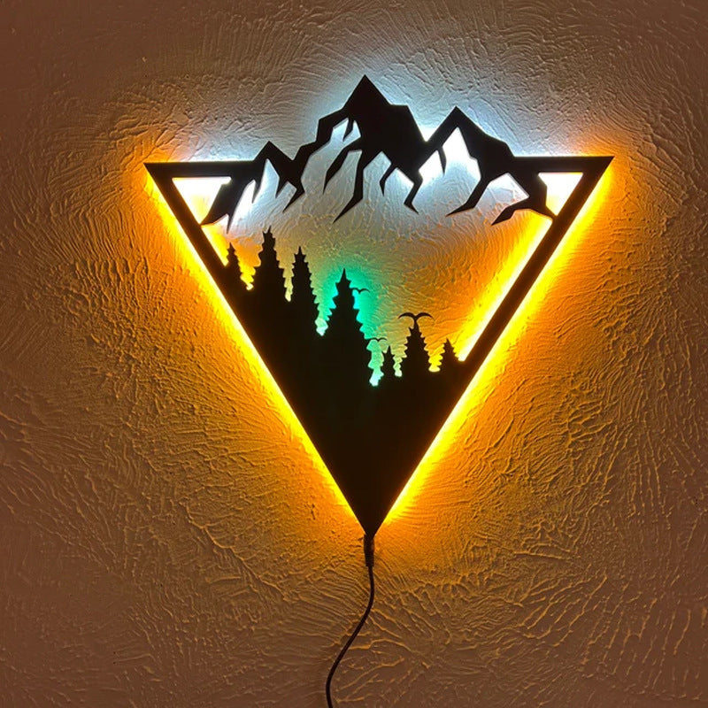Geometric Mountain - Led Lighted Wall Decoration Jungle