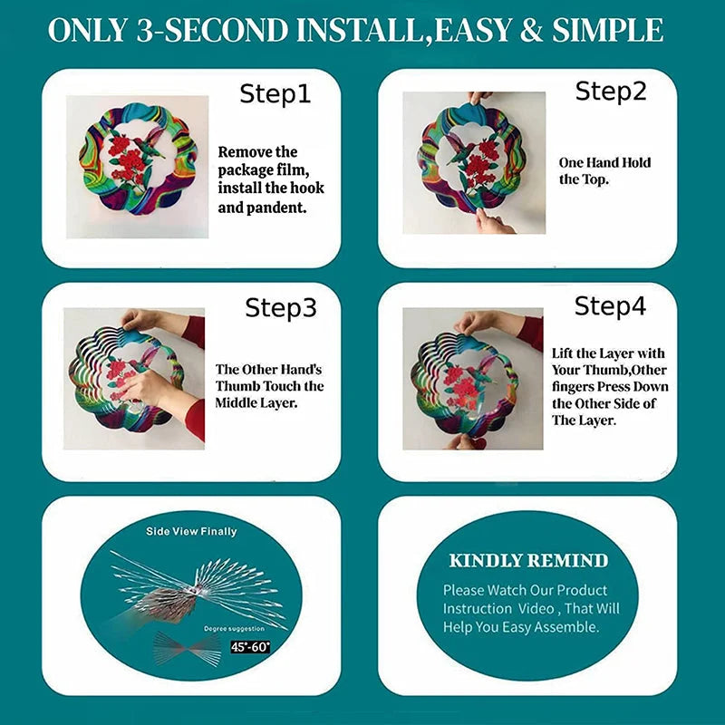 Hummingbird Wind Spinner