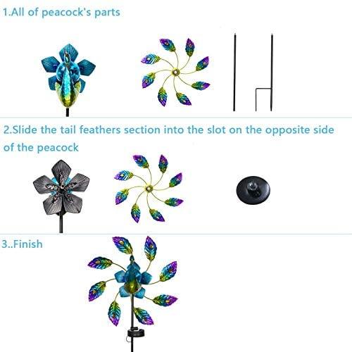 Solar-Powered Windmill Peacock Light