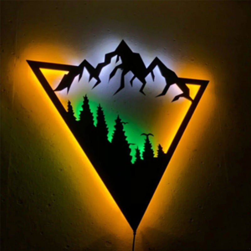Geometric Mountain - Led Lighted Wall Decoration Jungle
