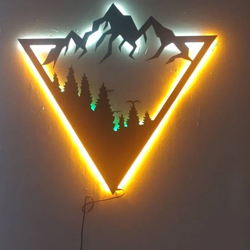 Geometric Mountain - Led Lighted Wall Decoration Jungle