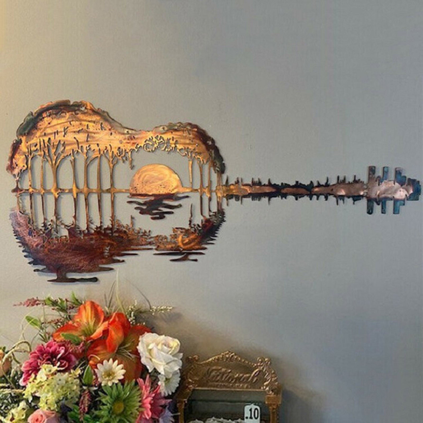 Handmade Abstract Guitar Metal | Guitarist Art