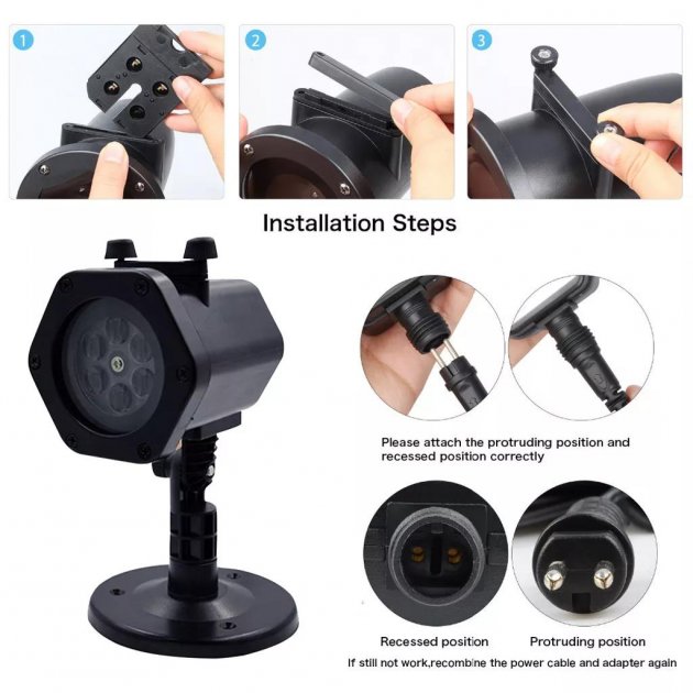 LED Outdoor Projector Light with 12 Patterns